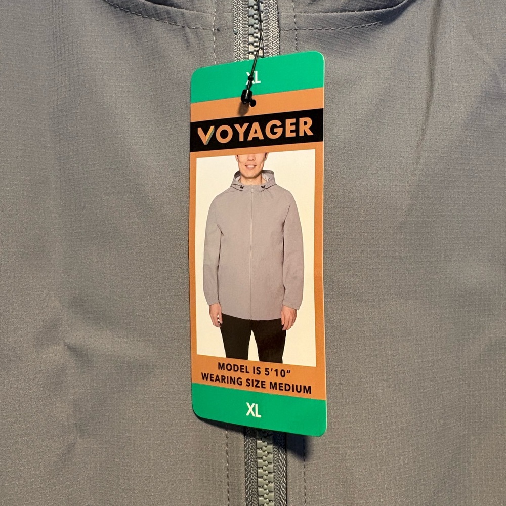 Voyager Gray Water Resistant Full Zip Jacket With Zip Pockets Size XL NWT - Picture 3 of 8